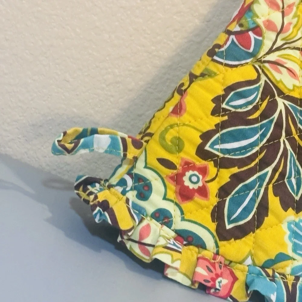 Vera Bradley Yellow Provencal Oven Mitt Henney Paisley Quilted Baking Kitchen